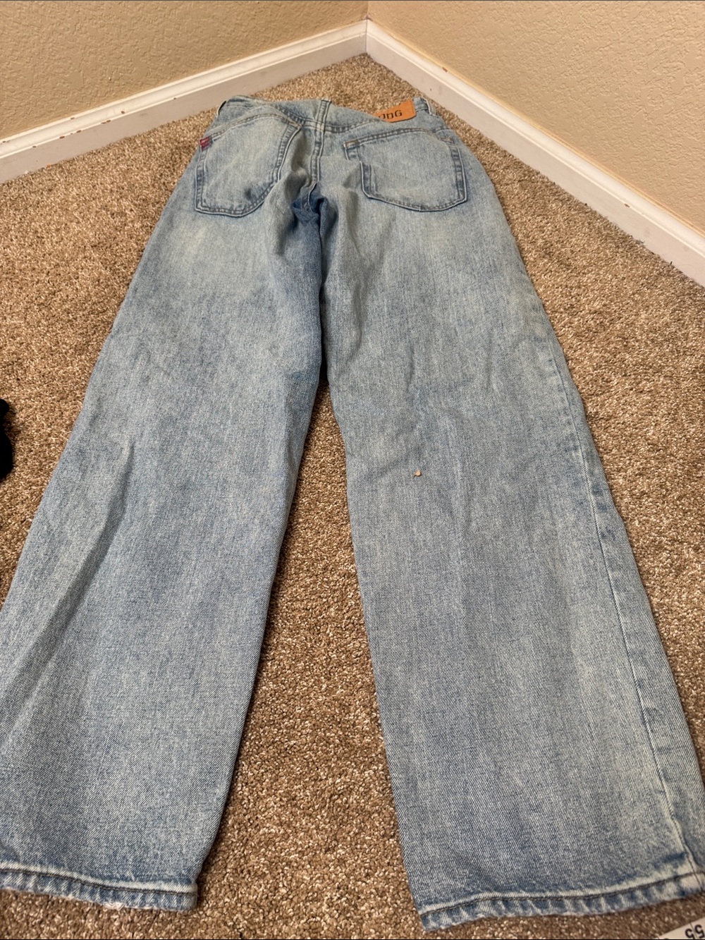 BDG Light Blue Women's Wide Leg Jeans Tapered Baggy SZ 25" Small flaw - Picture 10 of 11